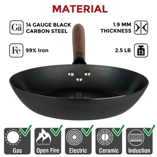 10 1/4-inch Pre-Seasoned Black Carbon Steel Skillet