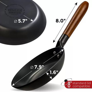 7.9-inch Pre-Seasoned Black Carbon Steel Skillet