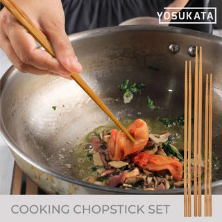 Bamboo Chopsticks Reusable: 11.8, 13 and 14.2-inch (3 Pairs)