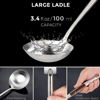 Utensils Wok Set: 17-inch Spatula & Ladle & Turner Stainless Steel