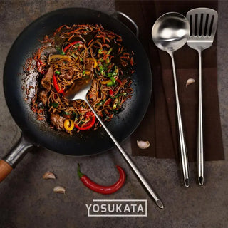 Utensils Wok Set: 17-inch Spatula & Ladle & Turner Stainless Steel