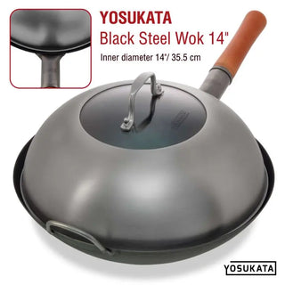 13.6-inch Stainless Steel Wok Lid with Tempered Glass Insert