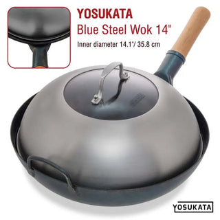 13.6-inch Stainless Steel Wok Lid with Tempered Glass Insert