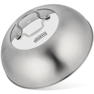 11.4-inch Stainless Steel Wok Lid with Tempered Glass Insert