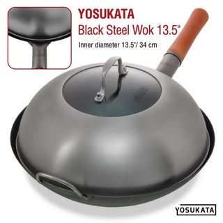 12.8-inch Stainless Steel Wok Lid with Tempered Glass Insert