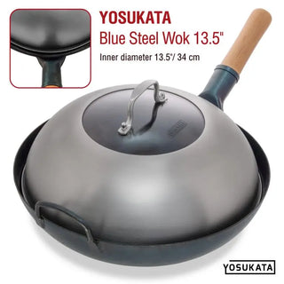 12.8-inch Stainless Steel Wok Lid with Tempered Glass Insert