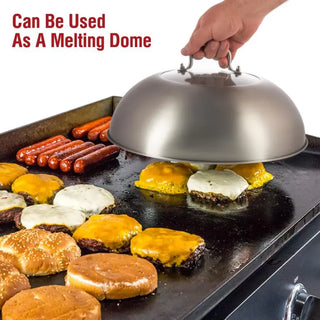 12.8-inch Stainless Steel Wok Lid with Tempered Glass Insert
