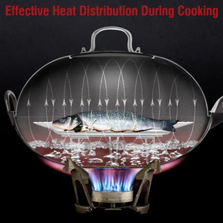 12.8-inch Stainless Steel Wok Lid with Tempered Glass Insert