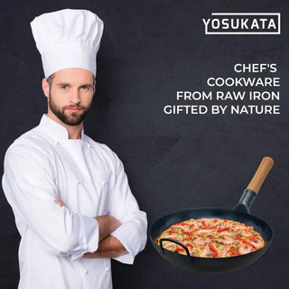 13.5-inch Pre-Seasoned Blue Carbon Steel Wok Flat Bottomed