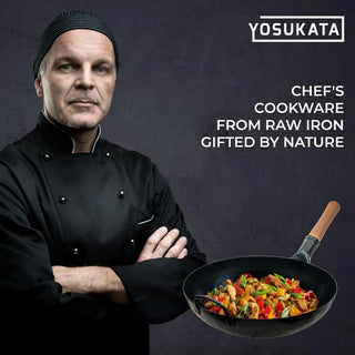 14-inch Pre-Seasoned Blue Carbon Steel Wok Round Bottomed