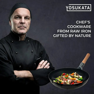 14-inch Not Seasoned Blue Carbon Steel Wok Round Bottomed