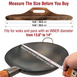 14-inch Wooden Wok Lid with Carbonized Finish