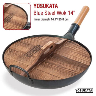 14-inch Wooden Wok Lid with Carbonized Finish