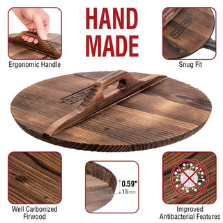 Yosukata 13.5-inch wooden wok lid alternate view